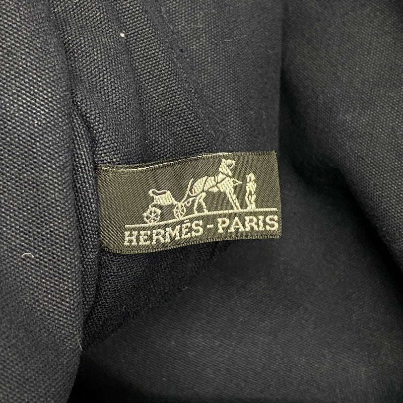 【6fd5342】エルメス トートバッグ フールトゥGM キャンバス ネイビー シルバー金具【中古】メンズ レディース ユニセックス