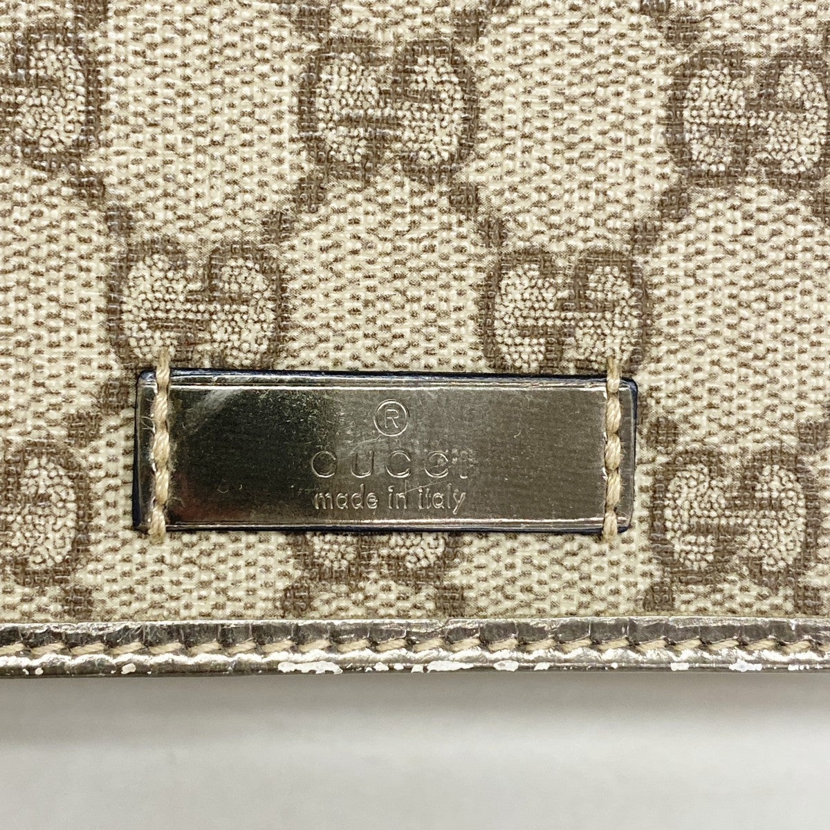 【6fd5347】グッチ 長財布 GGプラス 190334 PVC ブラウン シャンパンゴールド金具【中古】メンズ レディース ユニセックス