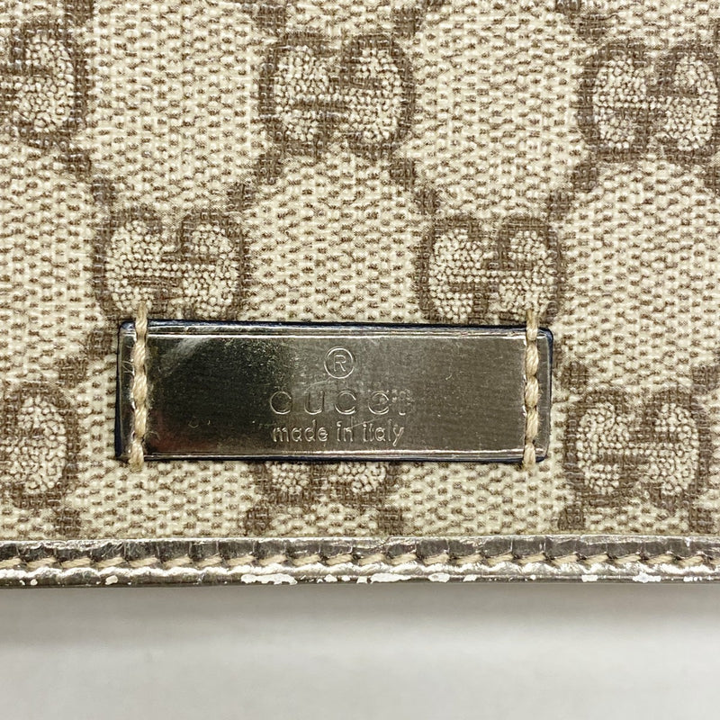 【6fd5347】グッチ 長財布 GGプラス 190334 PVC ブラウン シャンパンゴールド金具【中古】メンズ レディース ユニセックス
