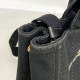【6fd5348】プラダ トートバッグ カナパ キャンバス ブラック ゴールド金具 2wayバッグ【中古】レディース