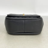 【6fd5351】シャネル ポシェット Vステッチ チェーンショルダー ラムスキン ブラック ゴールド金具【中古】レディース