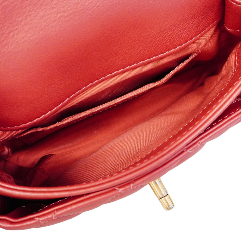 【6fd5364】シャネル ハンドバッグ マトラッセ チェーンショルダー レザー レッド シャンパンゴールド金具 2wayバッグ【中古】レディース