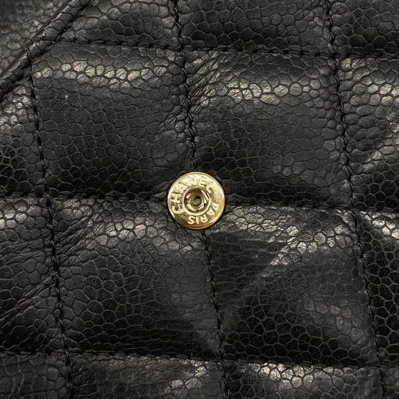 【6fd5373】シャネル 長財布 ボーイシャネル キャビアスキン ブラック シャンパンゴールド金具【中古】レディース