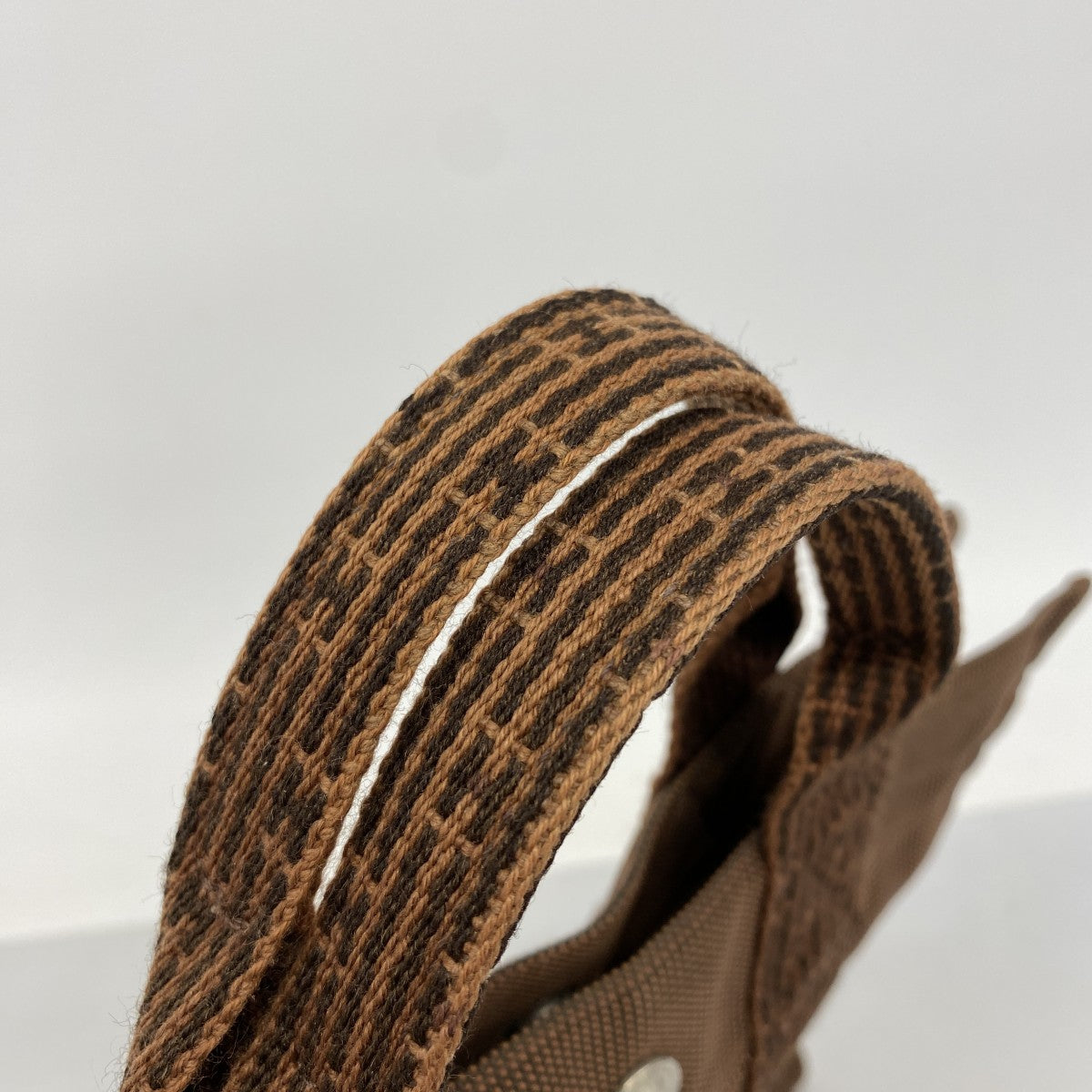 【6fd5382】エルメス トートバッグ エールラインPM キャンバス ブラウン シルバー金具【中古】メンズ レディース ユニセックス