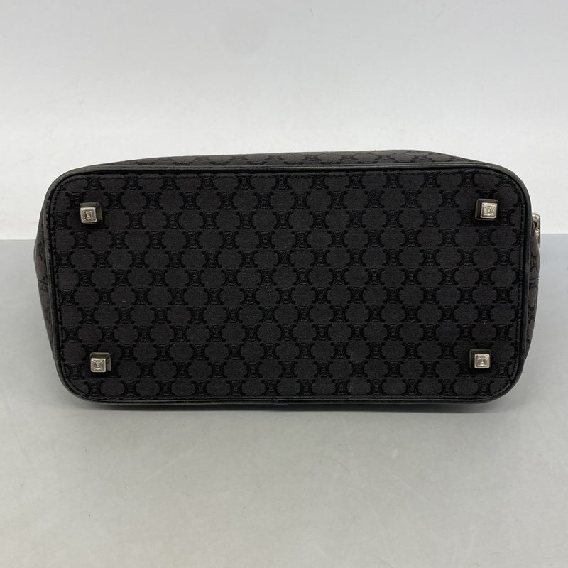 【6fd5383】セリーヌ ハンドバッグ マカダム キャンバス ブラック シルバー金具【中古】レディース