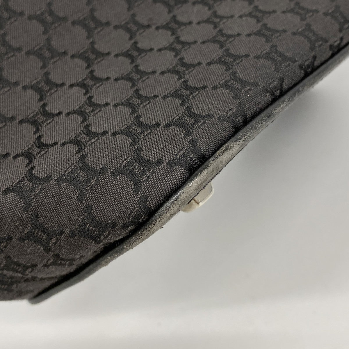 【6fd5383】セリーヌ ハンドバッグ マカダム キャンバス ブラック シルバー金具【中古】レディース