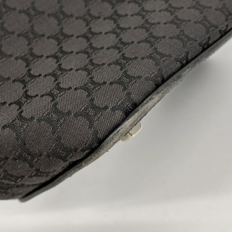 【6fd5383】セリーヌ ハンドバッグ マカダム キャンバス ブラック シルバー金具【中古】レディース