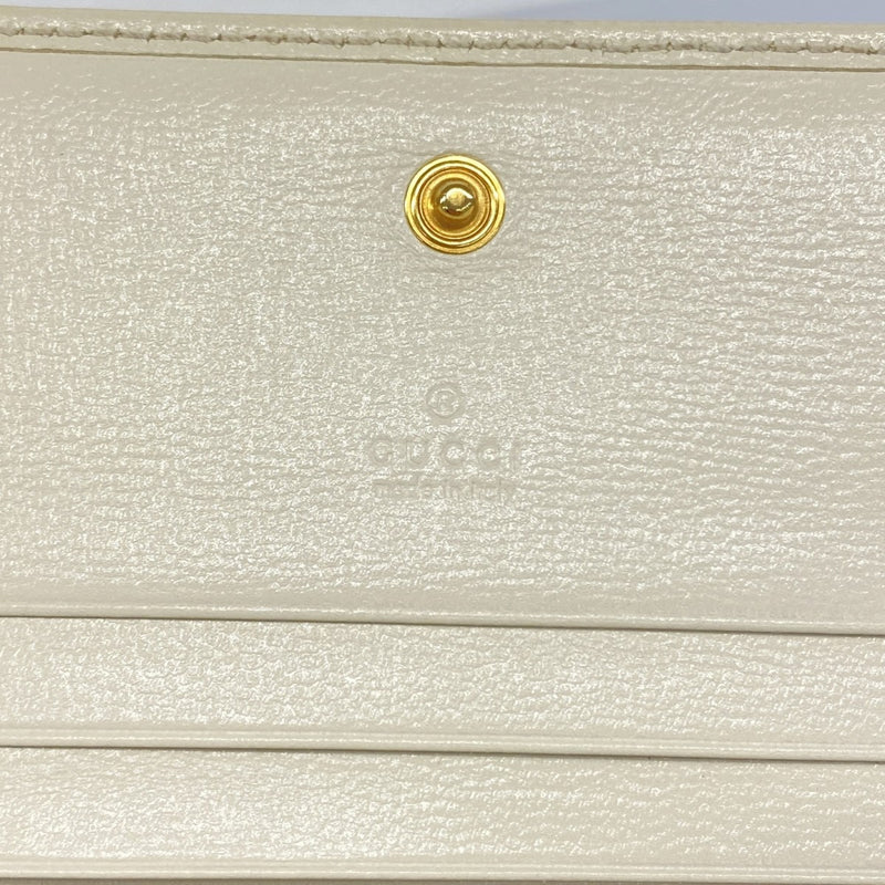 【6fd5385】グッチ 財布 GGスプリーム ホースビット 621887 PVC ベージュ ホワイト ゴールド金具【中古】レディース