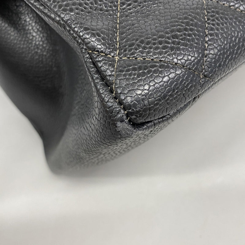 【6fd5408-k】シャネル チェーントート マトラッセ キャビアスキン ブラック ゴールド金具【中古】レディース