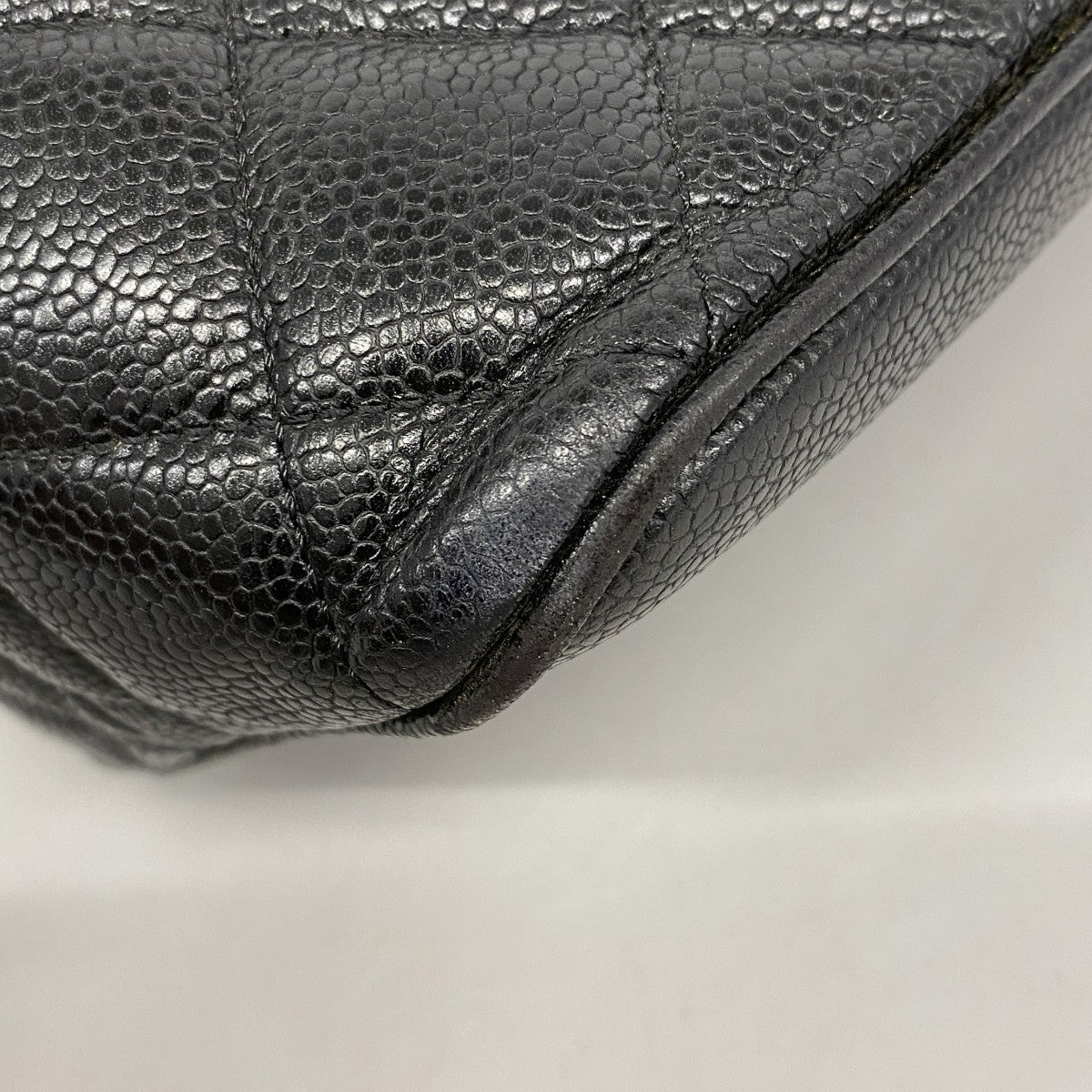 【6fd5409-k】シャネル トートバッグ 復刻トート キャビアスキン ブラック ゴールド金具【中古】レディース