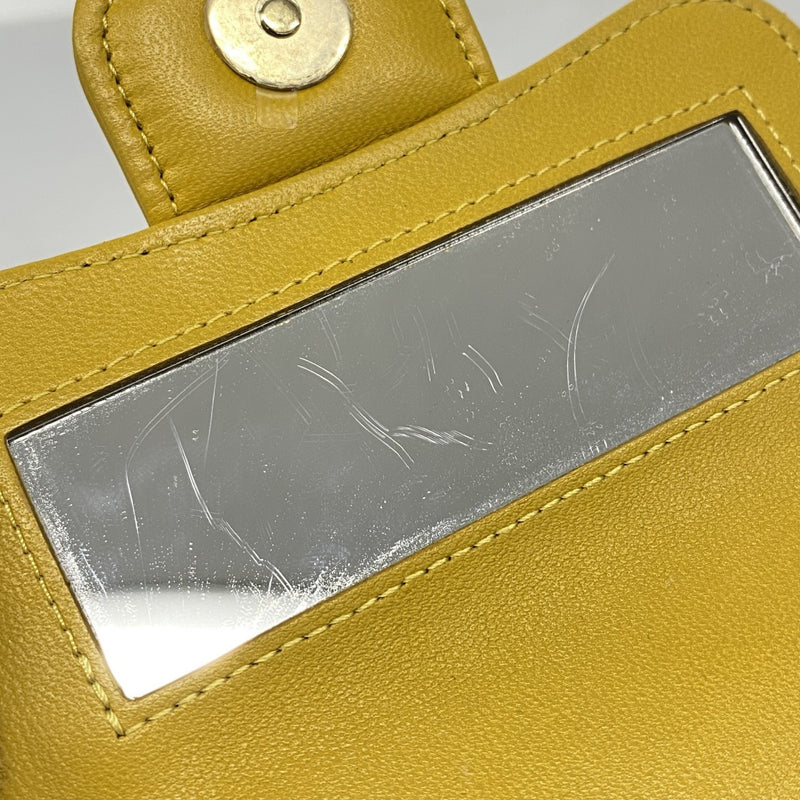 【6fd5413-k】シャネル ハンドバッグ ミニマトラッセ チェーンショルダー ラムスキン イエロー シャンパンゴールド金具 2wayバッグ【中古】レディース