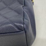 【6fd5426】シャネル ショルダーバッグ マトラッセ チェーンショルダー キャビアスキン ネイビー ゴールド金具【中古】レディース