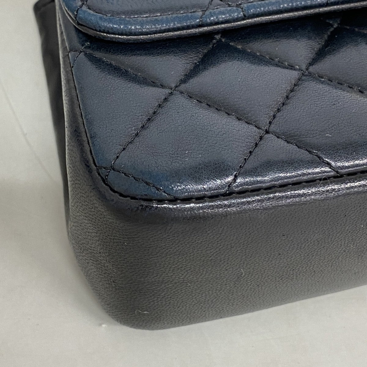 【6fd5427】シャネル ショルダーバッグ ミニマトラッセ チェーンショルダー ラムスキン ブラック ゴールド金具【中古】レディース