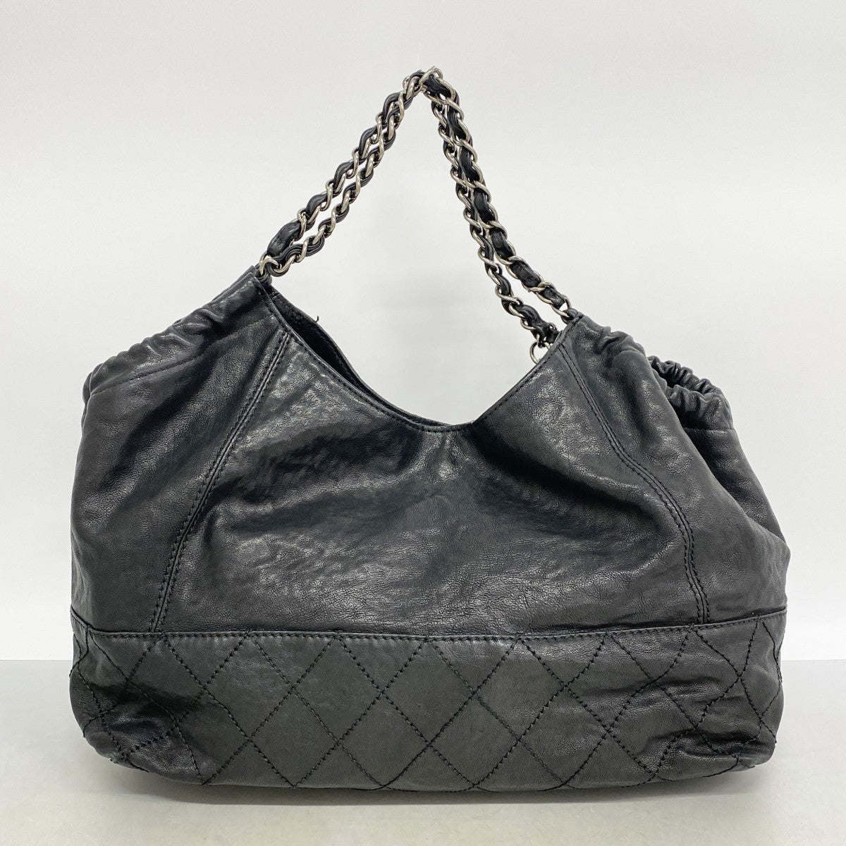 【6fd5428】シャネル チェーントート ココカバス レザー ブラック シルバー金具【中古】レディース