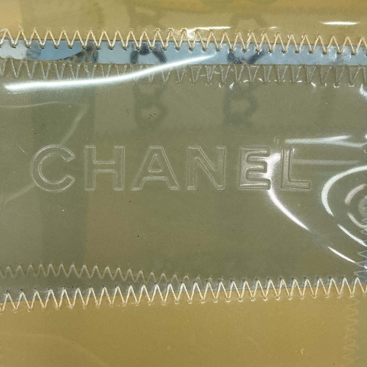 【6fd5430】シャネル ショルダーバッグ チョコバー Wチェーン ビニール ベージュ ブルー シルバー金具【中古】レディース