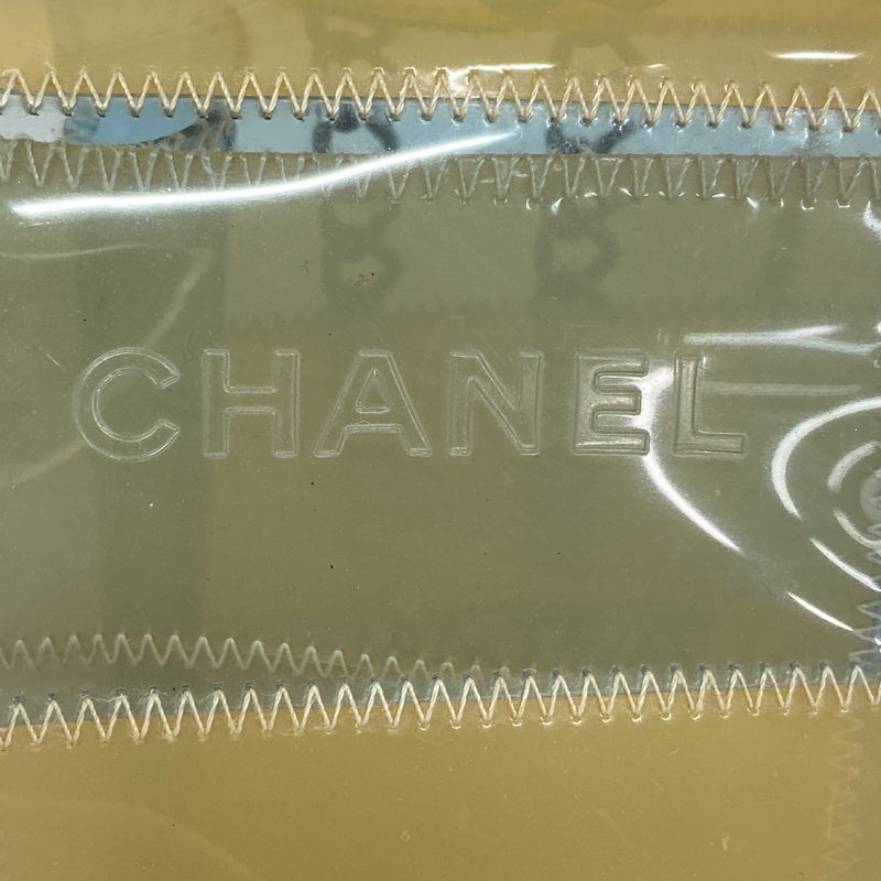 【6fd5430】シャネル ショルダーバッグ チョコバー Wチェーン ビニール ベージュ ブルー シルバー金具【中古】レディース
