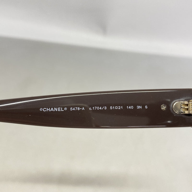 【6fd5432】シャネル サングラス 5478-A プラスチック ブラウン シャンパンゴールド金具【中古】レディース
