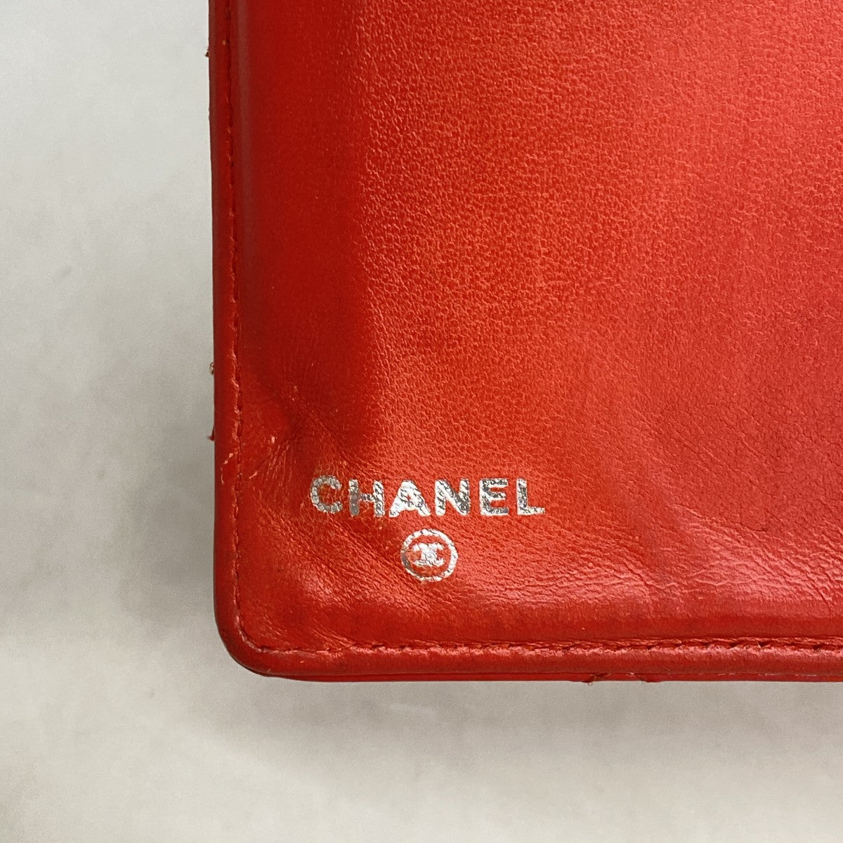 【6fd5437】シャネル 長財布 2.55/マトラッセ パテントレザー オレンジ シルバー金具【中古】レディース
