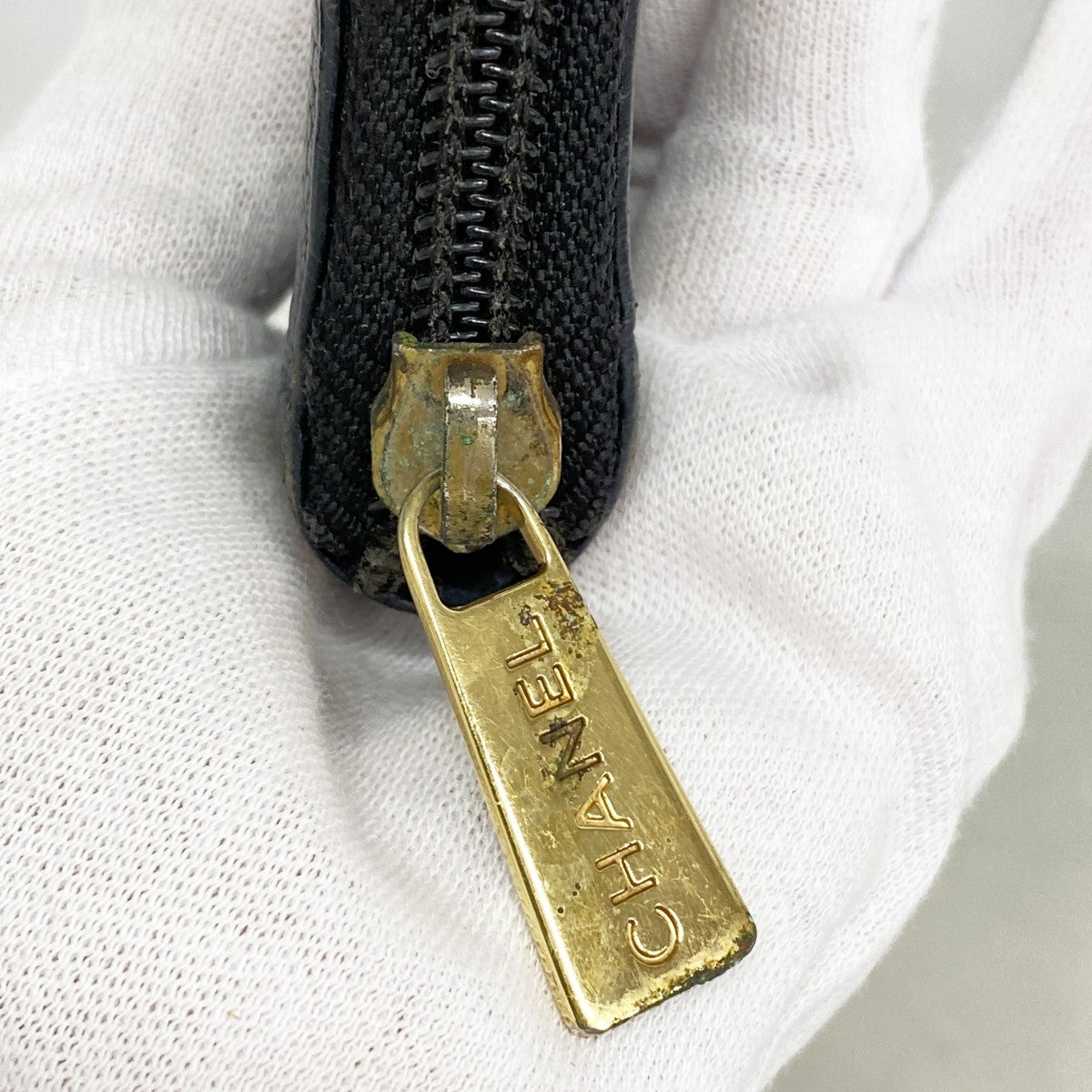 【6fd5438】シャネル 長財布 キャビアスキン ブラック ゴールド金具【中古】レディース