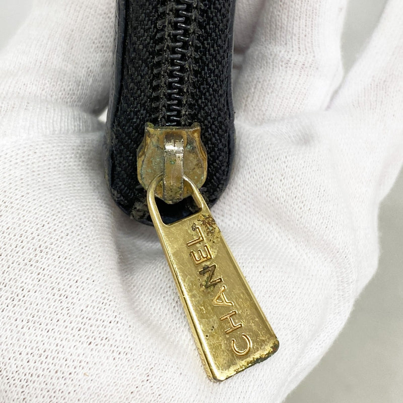 【6fd5438】シャネル 長財布 キャビアスキン ブラック ゴールド金具【中古】レディース