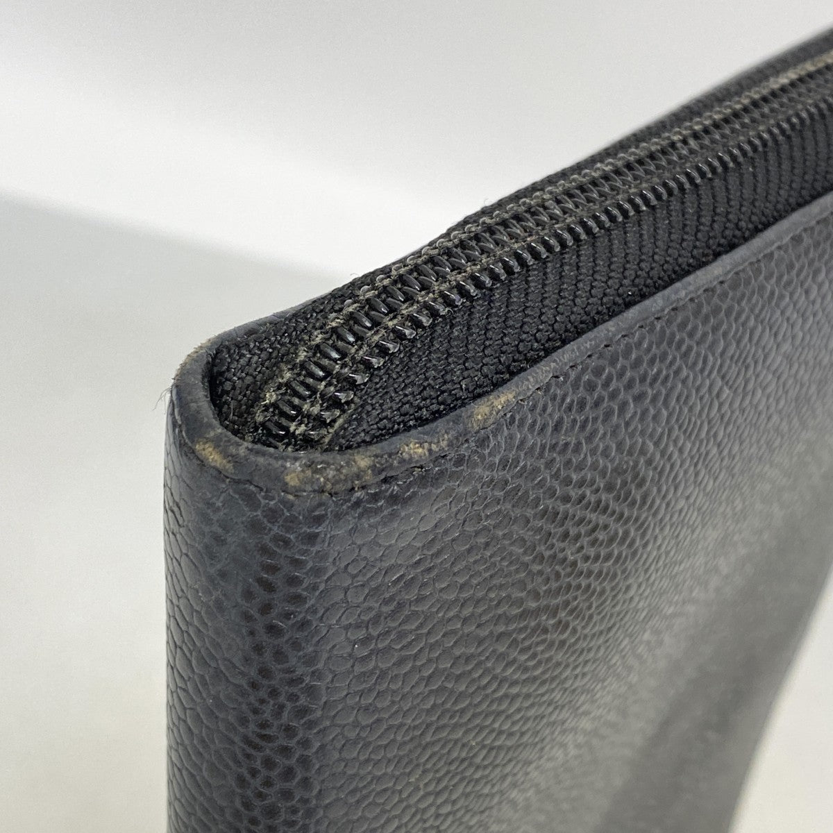 【6fd5438】シャネル 長財布 キャビアスキン ブラック ゴールド金具【中古】レディース