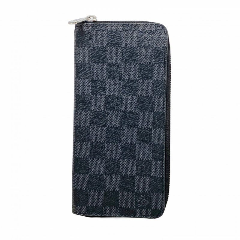 【6fd5444】ルイヴィトン 長財布 ダミエ・グラフィット ジッピーウォレットヴェルティカル N63095 ブラック グレー【中古】メンズ