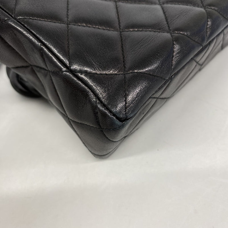 【6fd5454-k】シャネル ショルダーバッグ マトラッセ ラムスキン ブラック ゴールド金具【中古】レディース
