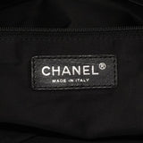 【6fd5460】シャネル トートバッグ ニュートラベル ナイロン ホワイト ブラック シルバー金具【中古】レディース