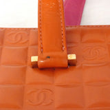【6fd5462】シャネル トートバッグ チョコバー パテントレザー ピンク オレンジ シャンパンゴールド金具【中古】レディース