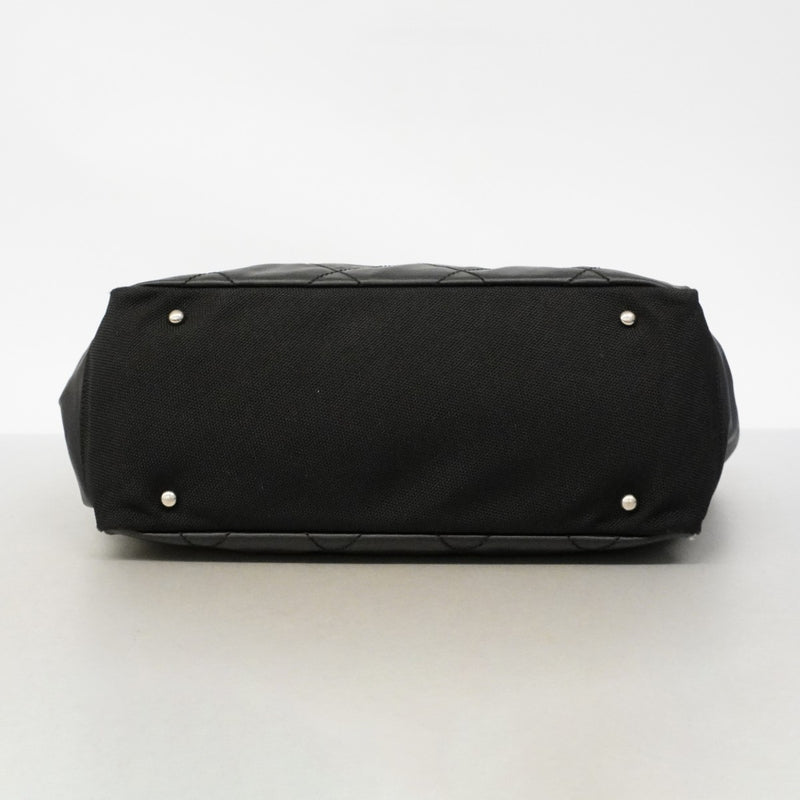 【6fd5463】シャネル トートバッグ パリビアリッツ キャンバス ブラック シルバー金具【中古】レディース