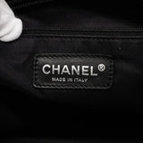 【6fd5463】シャネル トートバッグ パリビアリッツ キャンバス ブラック シルバー金具【中古】レディース