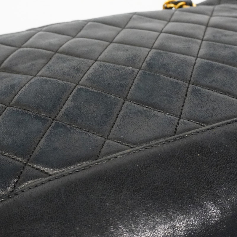 【6fd5467】シャネル ショルダーバッグ マトラッセ チェーンショルダー ラムスキン ブラック ゴールド金具【中古】レディース