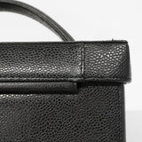 【6fd5468】シャネル バニティバッグ キャビアスキン ブラック ゴールド金具【中古】レディース