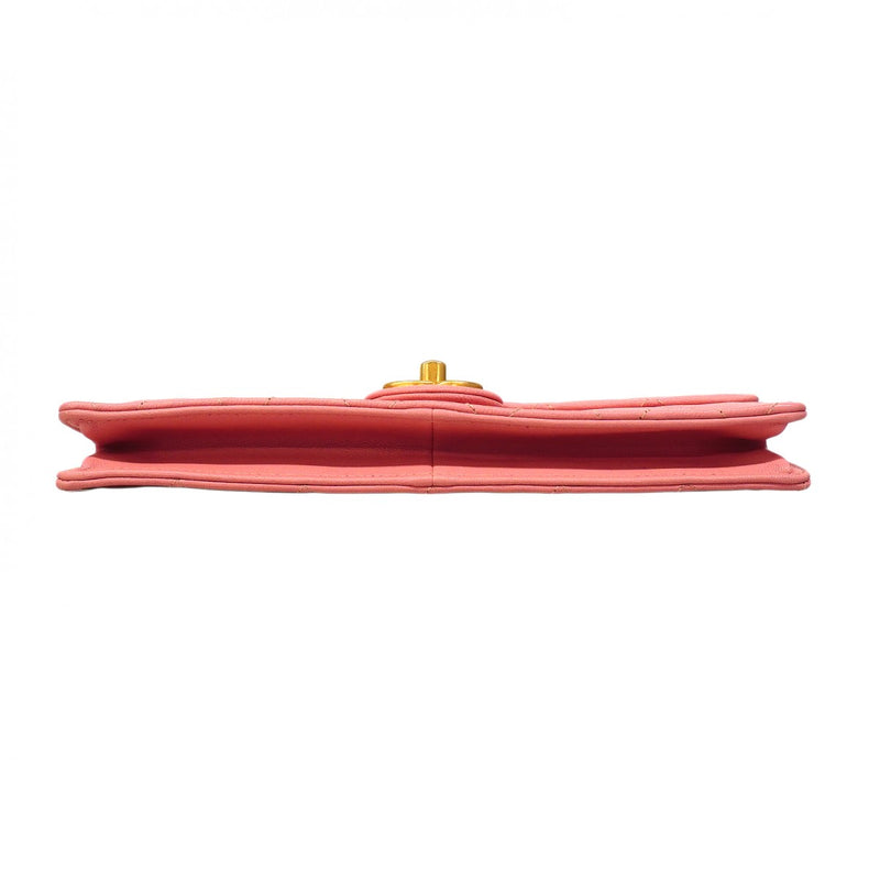 【6fd5477-k】シャネル ショルダーバッグ マトラッセ チェーンショルダー レザー ピンク ゴールド金具【中古】レディース