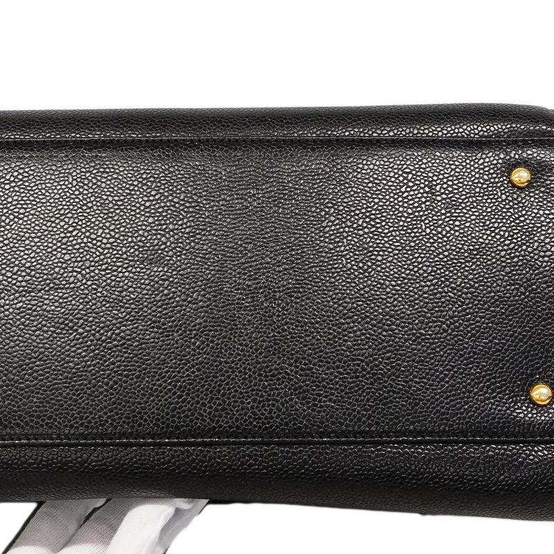 【6fd5479-k】シャネル ショルダーバッグ チェーンショルダー キャビアスキン ブラック ゴールド金具【中古】レディース
