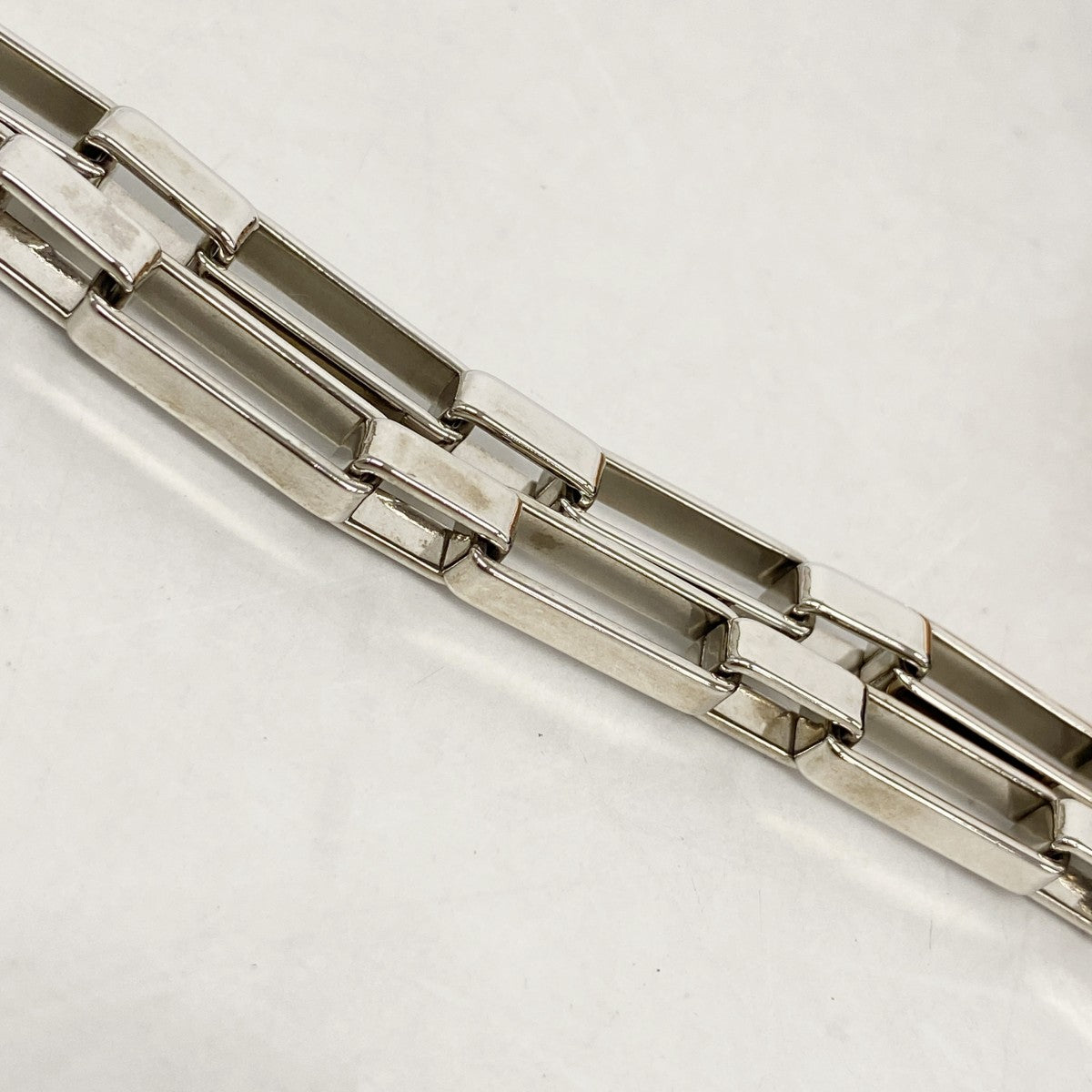 【6fd5490-k】シャネル ショルダーバッグ チョコバー チェーンショルダー サテン ネイビー オレンジ シルバー金具【中古】レディース