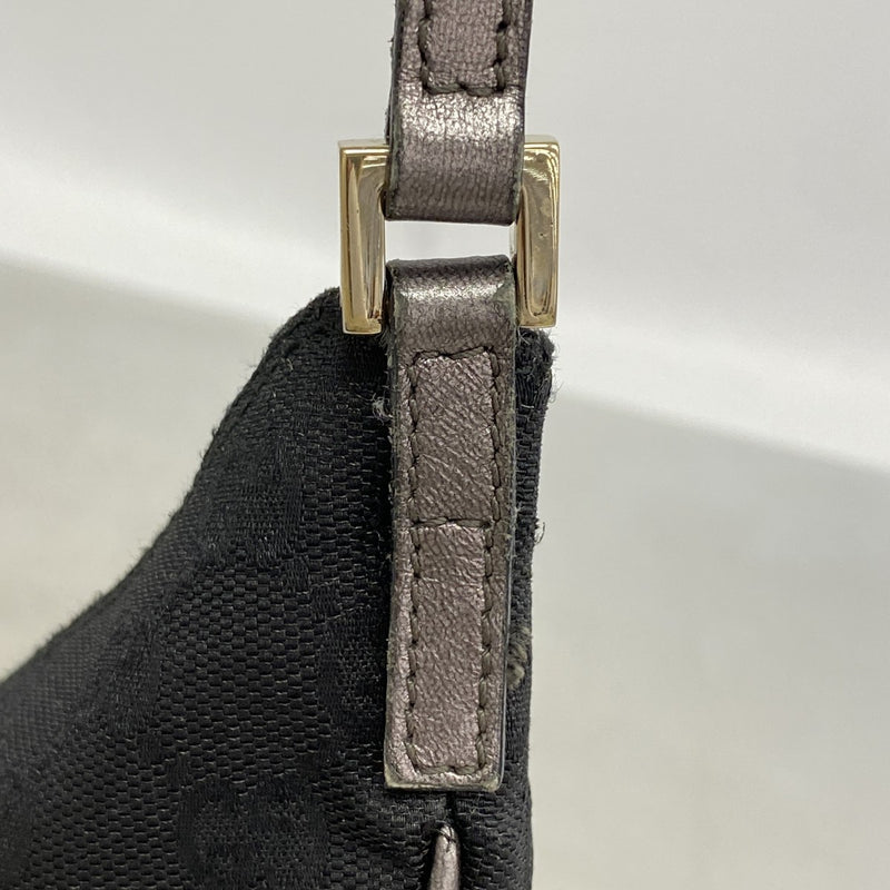 【6fd5492-k】グッチ ハンドバッグ GGキャンバス 005 0813 キャンバス ブラック シャンパンゴールド金具【中古】レディース
