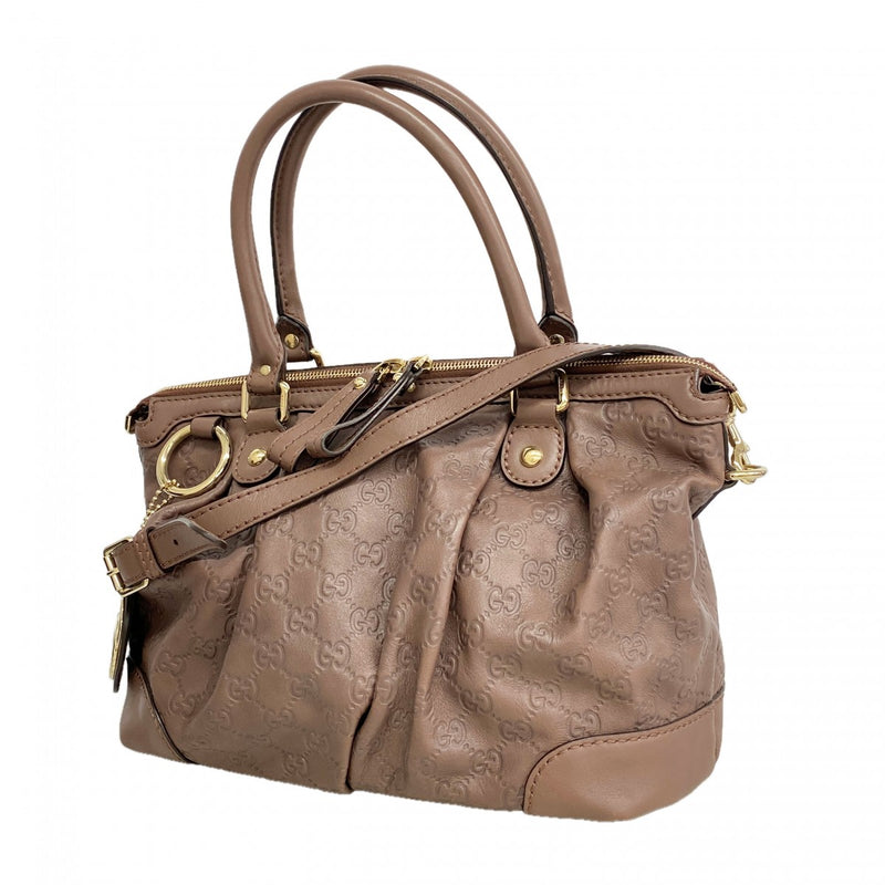 【6fd5494-k】グッチ トートバッグ グッチシマ スーキー 247902 レザー ローズブラウン シャンパンゴールド金具 2wayバッグ【中古】レディース