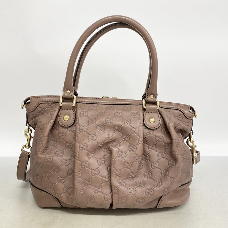 【6fd5494-k】グッチ トートバッグ グッチシマ スーキー 247902 レザー ローズブラウン シャンパンゴールド金具 2wayバッグ【中古】レディース
