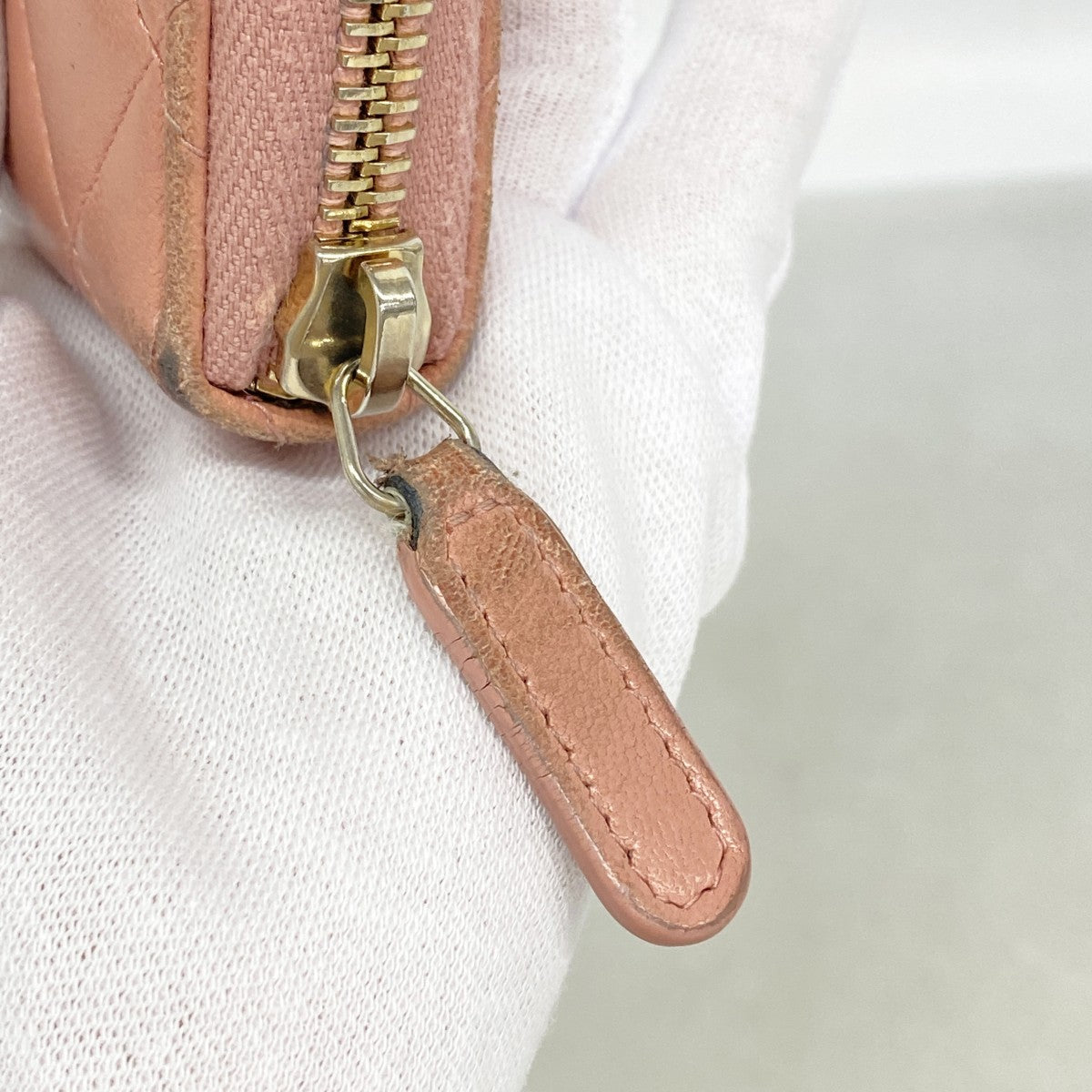 【6fd5499-k】シャネル 長財布 マトラッセ ラムスキン ピンク ゴールド金具【中古】レディース