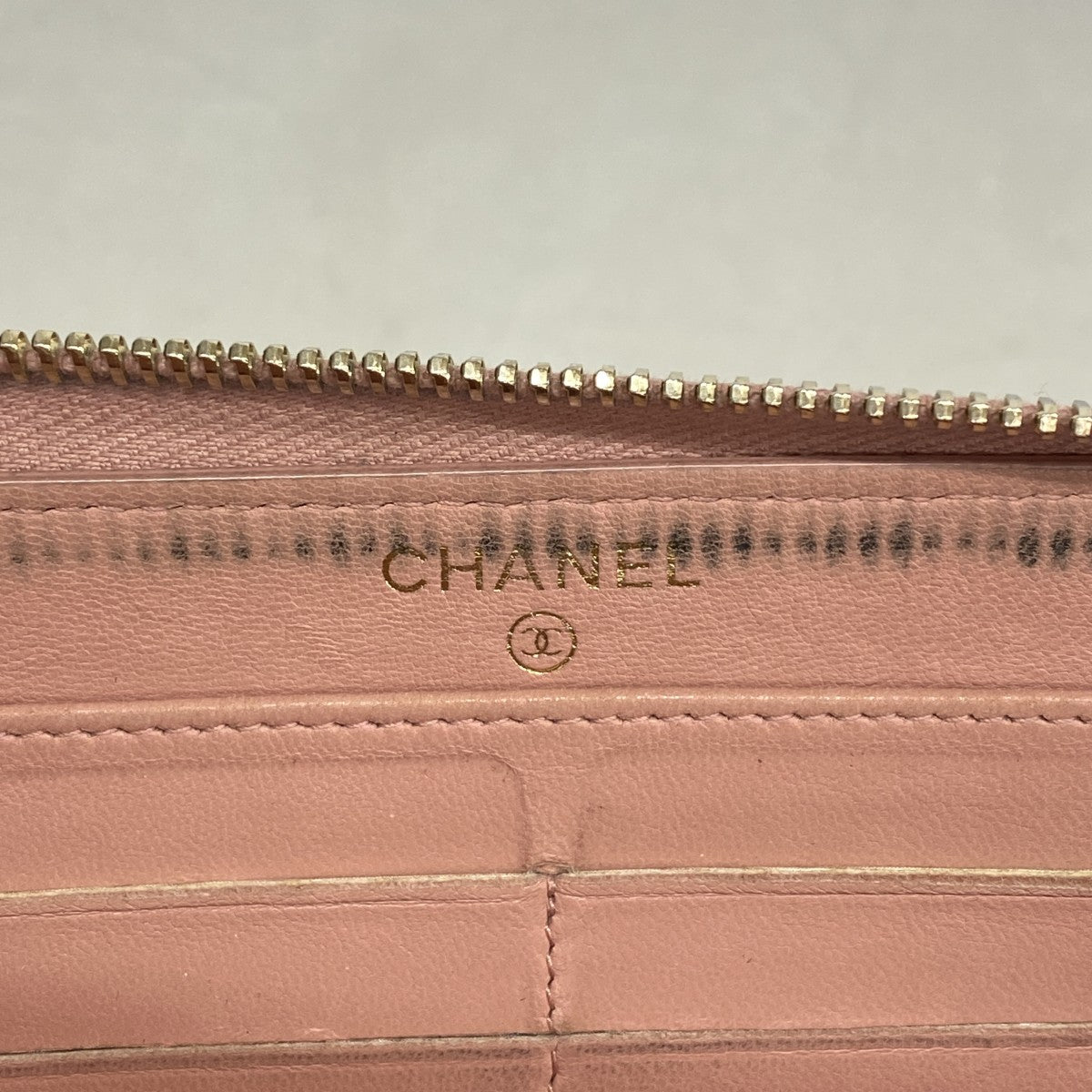 【6fd5499-k】シャネル 長財布 マトラッセ ラムスキン ピンク ゴールド金具【中古】レディース