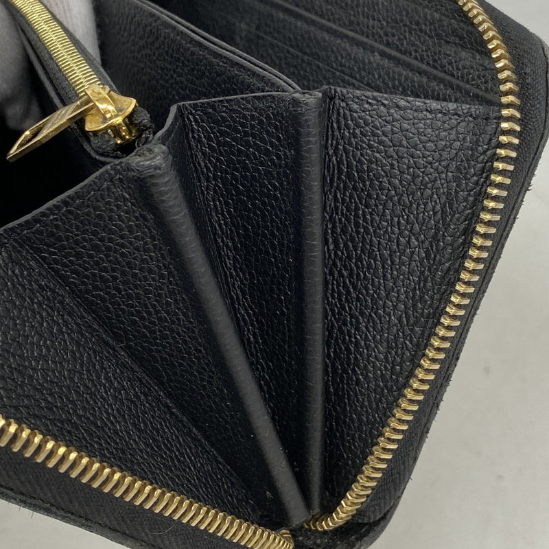 【6fd5504-k】ルイヴィトン 長財布 モノグラム・アンプラント ジッピーウォレット M61864 ノワール【中古】レディース