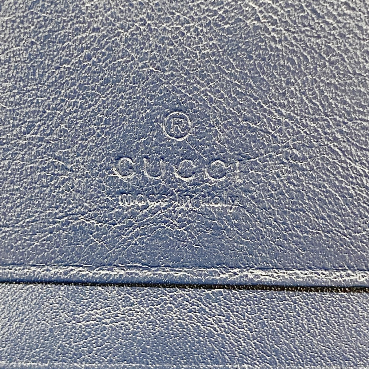【6fd5509-k】グッチ 財布 GGマーモント 573811 レザー ネイビー アイボリー シルバー金具【中古】レディース