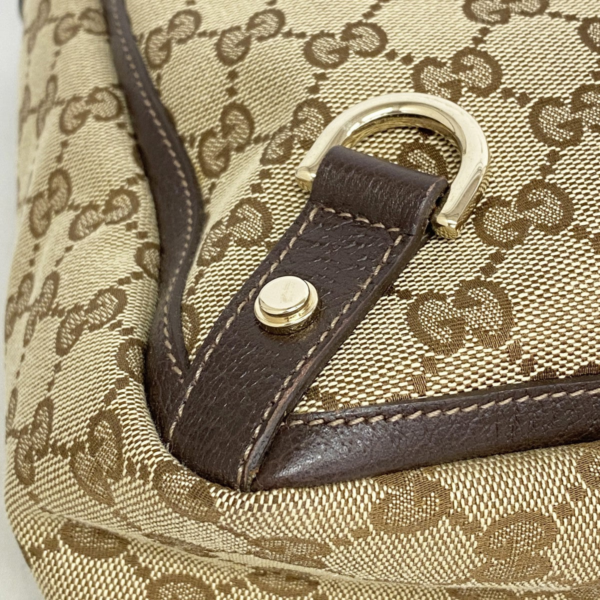 【6fd5513-k】グッチ トートバッグ GGキャンバス/アビー 170004 キャンバス ブラウン シャンパンゴールド金具【中古】レディース