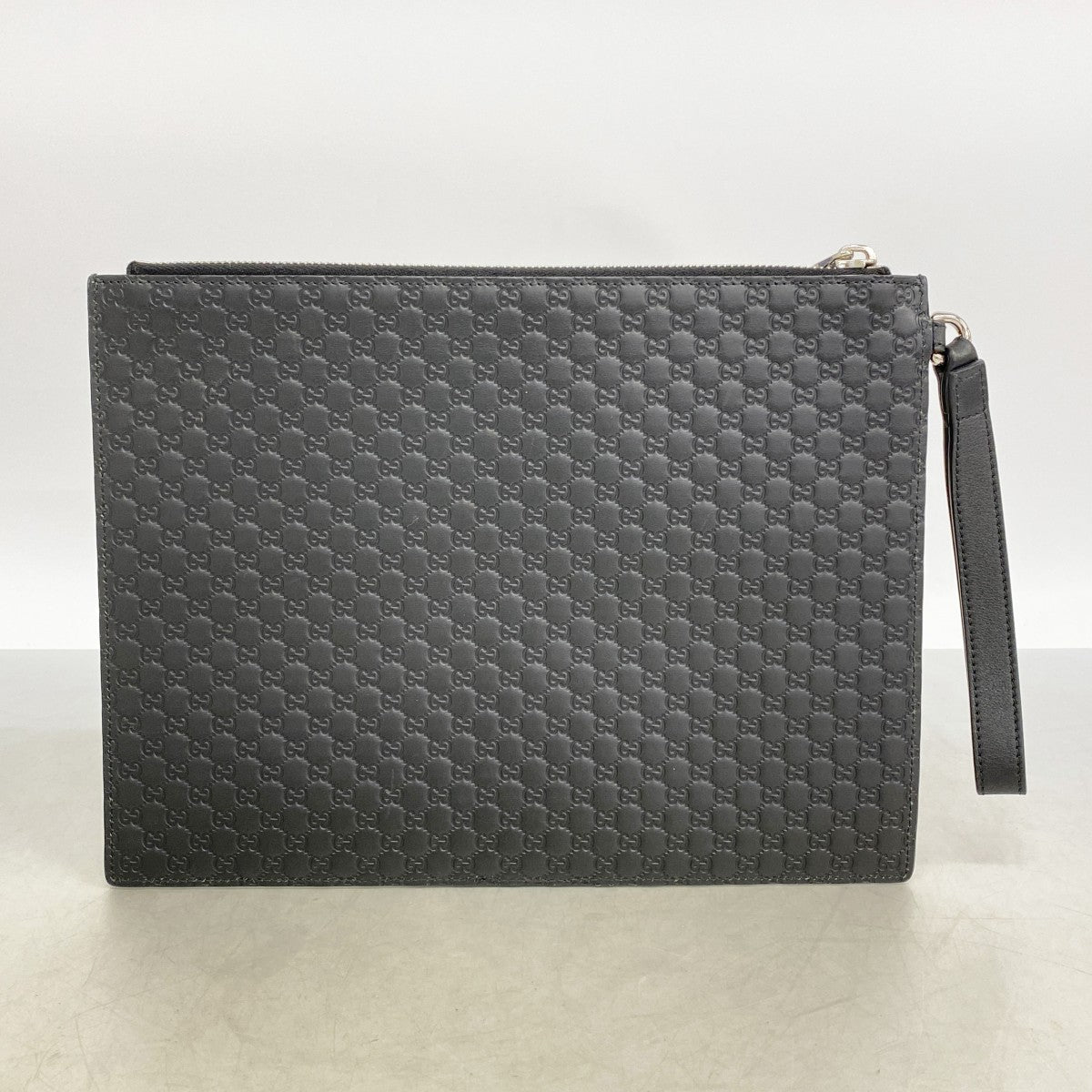 【6fd5514-k】グッチ クラッチバッグ マイクログッチシマ 544477 レザー ブラック シルバー金具【中古】メンズ