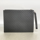 【6fd5514-k】グッチ クラッチバッグ マイクログッチシマ 544477 レザー ブラック シルバー金具【中古】メンズ