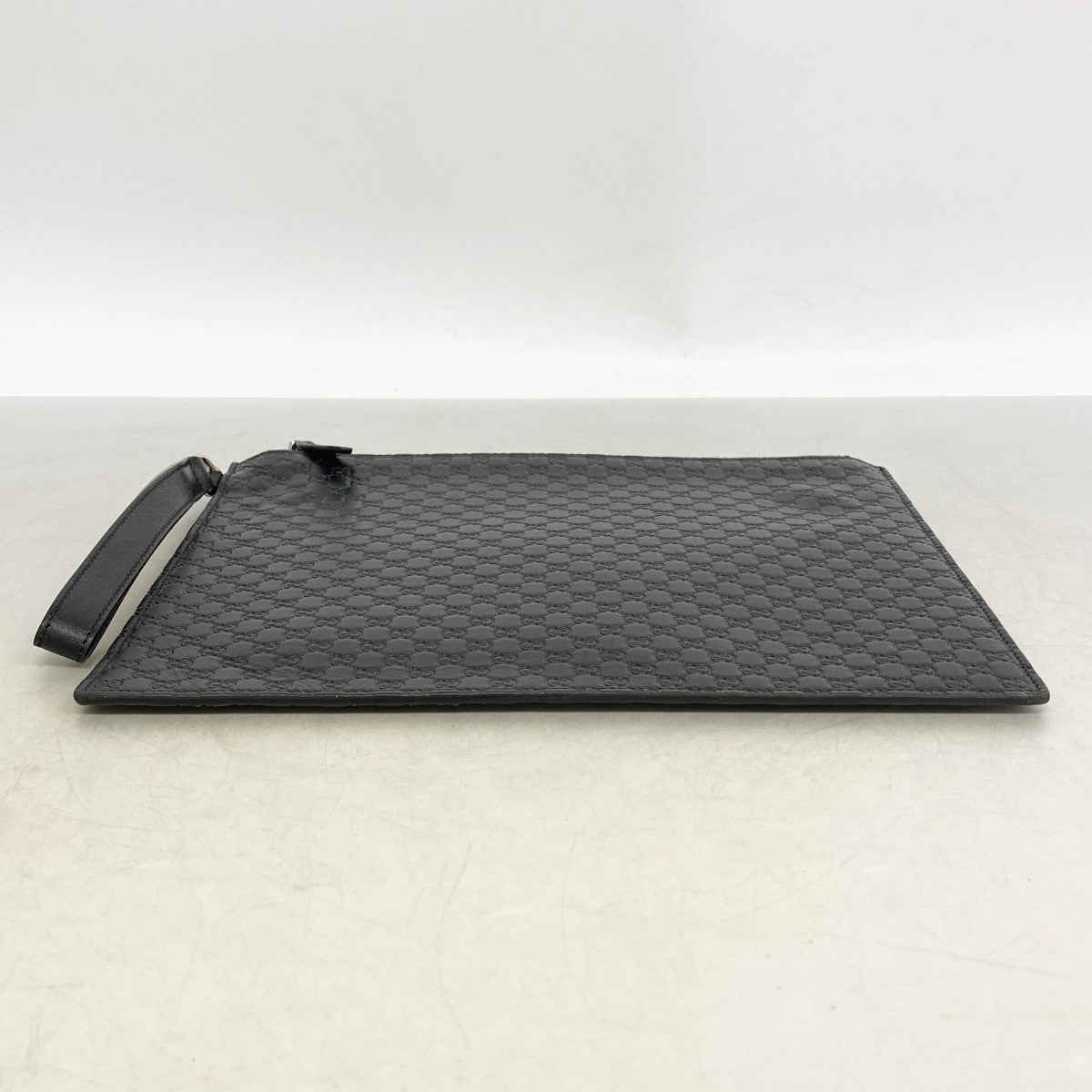 【6fd5514-k】グッチ クラッチバッグ マイクログッチシマ 544477 レザー ブラック シルバー金具【中古】メンズ