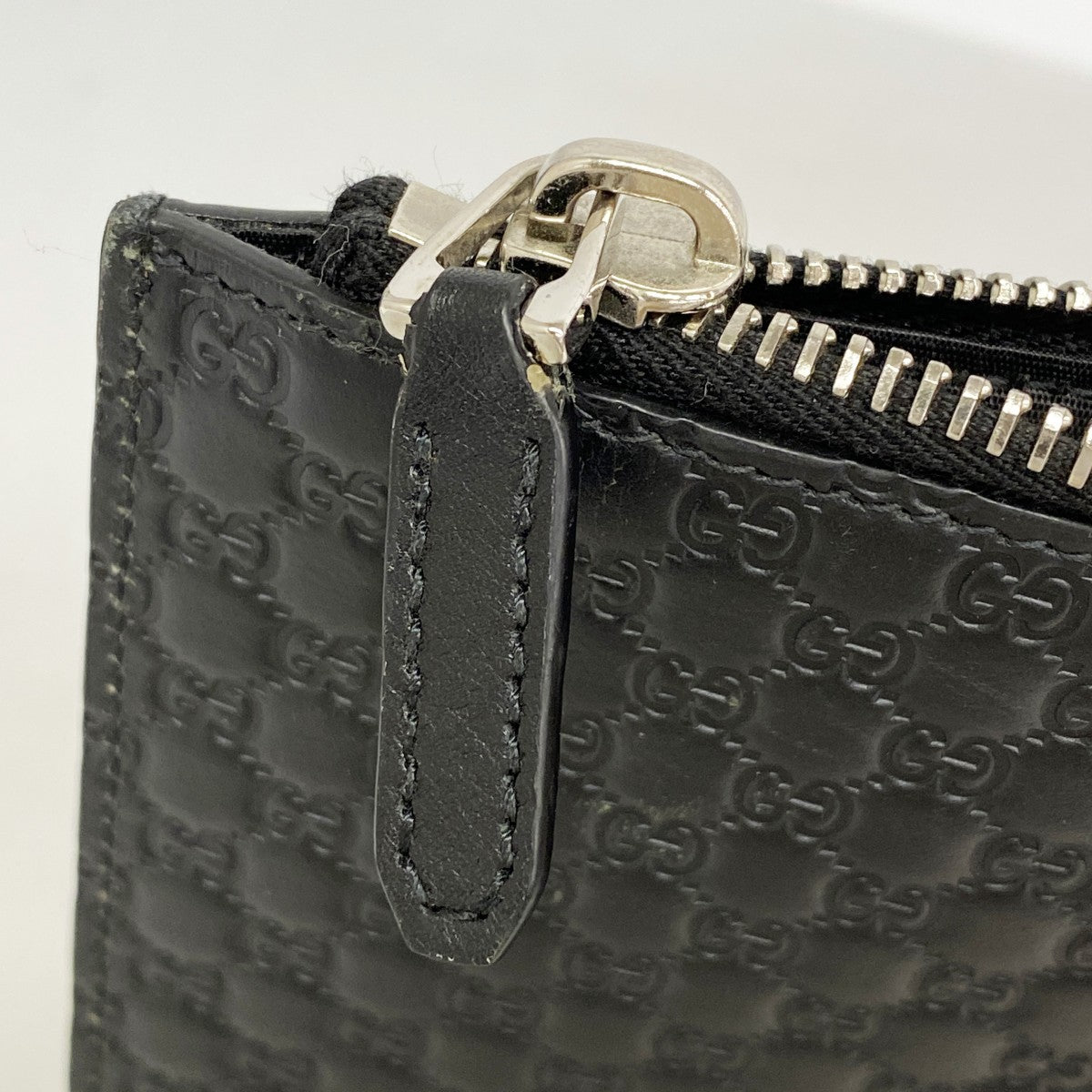 【6fd5514-k】グッチ クラッチバッグ マイクログッチシマ 544477 レザー ブラック シルバー金具【中古】メンズ