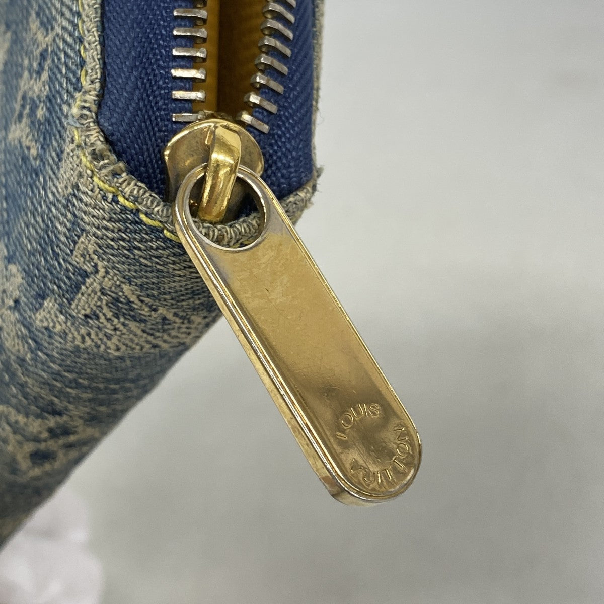 【6fd5524-k】ルイヴィトン 長財布 モノグラム・デニム ジッピーウォレット M95341 ブルー【中古】レディース