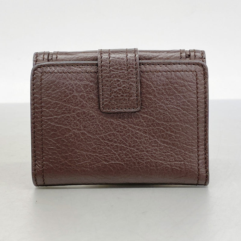 【6fd5525-k】セリーヌ 財布 トリオンフ レザー ダークブラウン シャンパンゴールド金具【中古】レディース